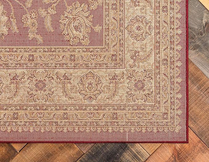 Unique Loom Voyage Collection Area Rug - St. Louis (6' 1" x 9' Rectangle Red/Gold)