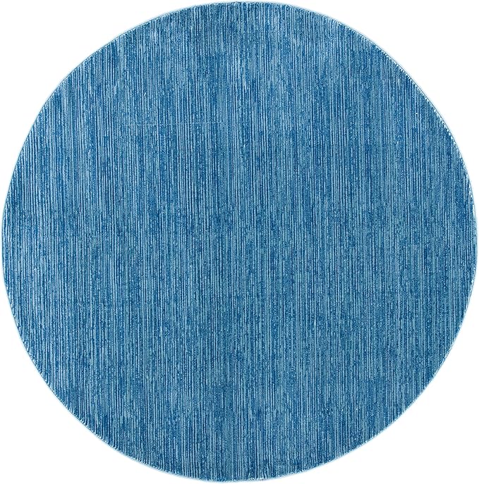 SAFAVIEH Vision Collection Accent Rug - 3' Round, Blue, Modern Ombre Design, Non-Shedding & Easy to Clean, Ideal for Foyer, Entryway, Bedroom, Accent Space (VSN606M-3R)