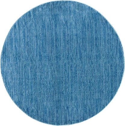 SAFAVIEH Vision Collection Accent Rug - 3' Round, Blue, Modern Ombre Design, Non-Shedding & Easy to Clean, Ideal for Foyer, Entryway, Bedroom, Accent Space (VSN606M-3R)