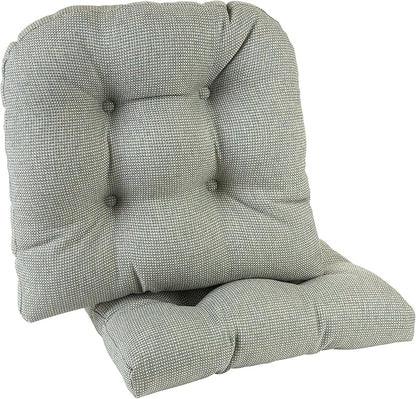 Klear Vu Gripper Overstuffed Universal Non-Slip Dining Chair Cushions for Kitchen Decor or Office Use, U-Shaped Skid-Proof Seat Pad, 17x17 Inches, 2 Count (Pack of 1), Solid Spa Green
