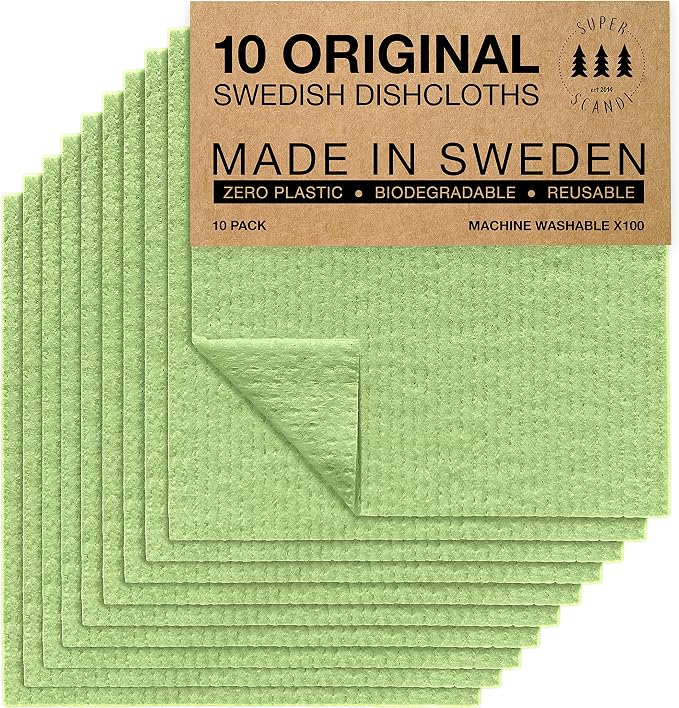 SUPERSCANDI 10 Pack Swedish Dishcloths by SUPERSCANDI