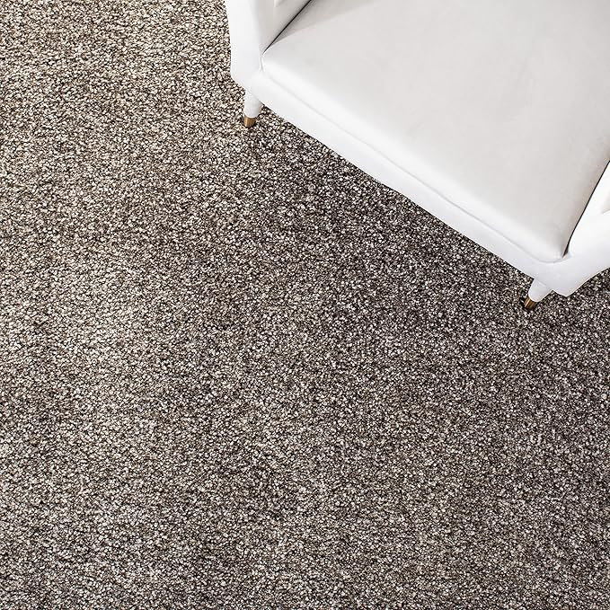 SAFAVIEH Milan Shag Collection Area Rug - 7' Square, Grey, Solid Design, Non-Shedding & Easy Care, 2-inch Thick Ideal for High Traffic Areas in Living Room, Bedroom (SG180-8080)