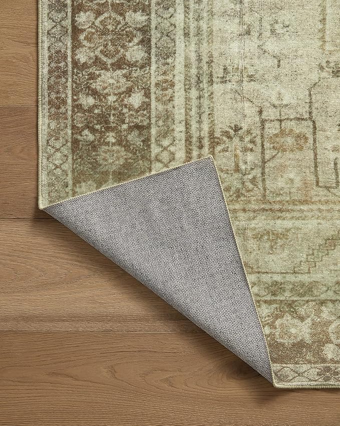 Loloi Magnolia Home by Joanna Gaines Banks Collection BAN-06 Natural/Granite 3'-6" x 5'-6" .13" Pile Height, Machine Washable, Accent Rug