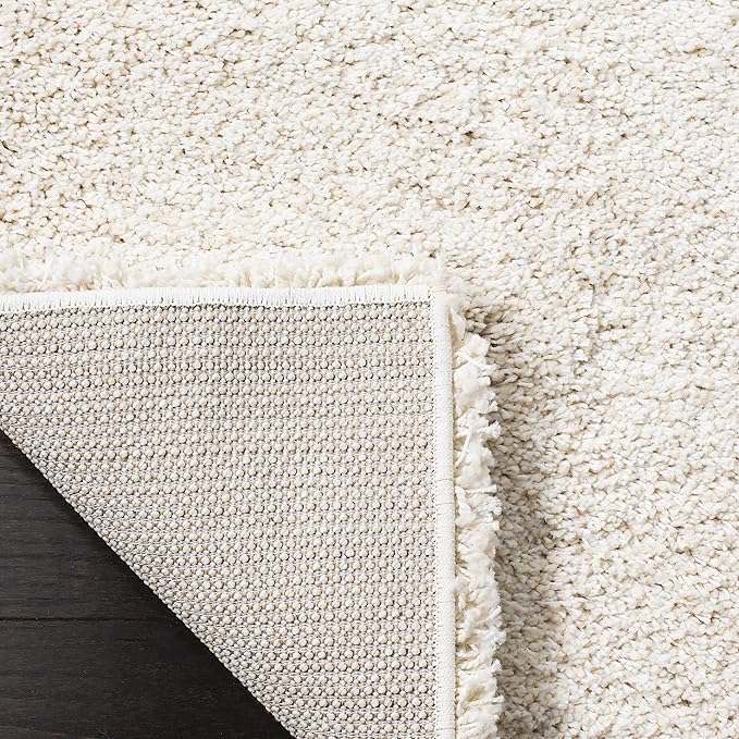 SAFAVIEH Milan Shag Collection Runner Rug - 2' x 6', Ivory, Solid Design, Non-Shedding & Easy Care, 2-inch Thick Ideal for High Traffic Areas in Living Room, Bedroom (SG180-1212)