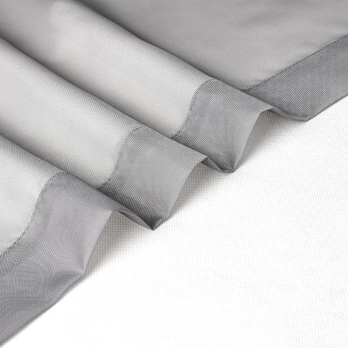 Chyhomenyc Voile Sheer Window Curtain Panels 54 Inch Long, Top Dual Rod Pockets - Image 8