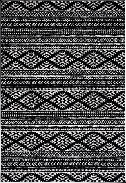 SAFAVIEH Area Rug 3x5 - Tulum Collection - Black & Ivory, Moroccan Boho Tribal Design, Non-Shedding & Easy to Clean, Ideal for Entryway, Foyer, Accent Space, Bedroom (TUL272Z)