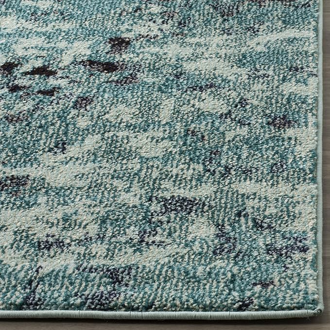 SAFAVIEH Monaco Collection Accent Rug - 2'2" x 4', Light Blue & Multi, Abstract Watercolor Design, Non-Shedding & Easy Care, Ideal for High Traffic Areas in Entryway, Living Room, Bedroom (MNC225J)