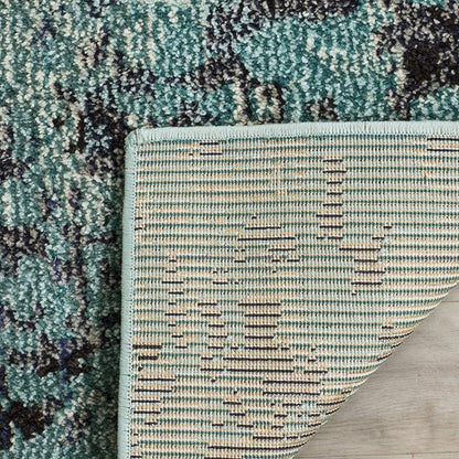 SAFAVIEH Monaco Collection Accent Rug - 2'2" x 4', Light Blue & Multi, Abstract Watercolor Design, Non-Shedding & Easy Care, Ideal for High Traffic Areas in Entryway, Living Room, Bedroom (MNC225J)