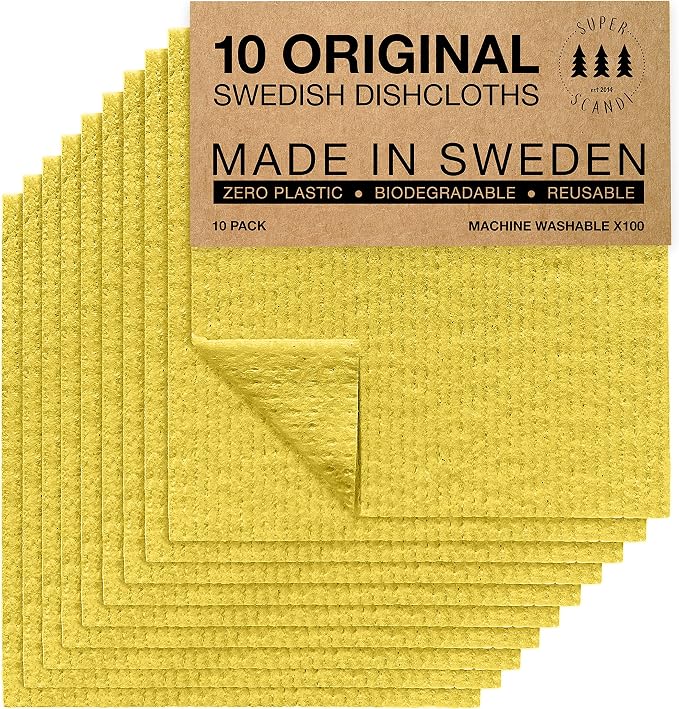 SUPERSCANDI 10 Pack Swedish Dishcloths by SUPERSCANDI
