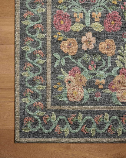 Loloi Rifle Paper Co. Rosa Collection RSA-01 Black 2'-3" x 3'-9" Accent Rug