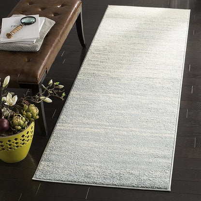 SAFAVIEH Adirondack Collection Runner Rug - 2'6" x 22', Slate & Cream, Modern Ombre Design, Non Shedding & Easy to Clean, Ideal for Hallway, Foyer, Kitchen, Entryway, Bedroom (ADR113T)