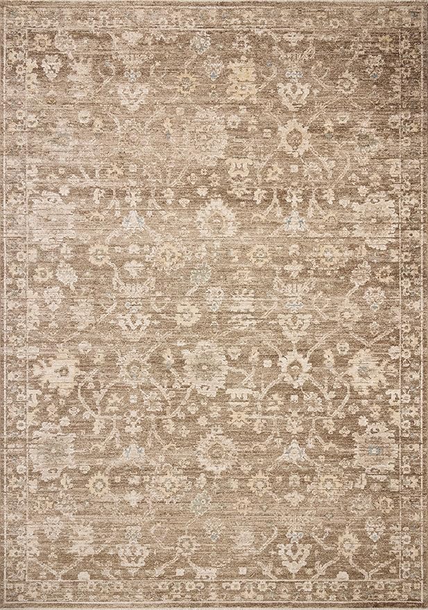 Loloi Chris Loves Julia Palma Collection PLM-09 Brown/Earth 2'-7" x 10'-0" Runner Rug Vintage Style Boho Living Room Bedroom Carpet