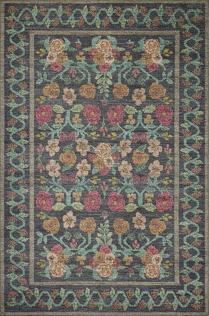 Loloi Rifle Paper Co. Rosa Collection RSA-01 Black 2'-3" x 3'-9" Accent Rug