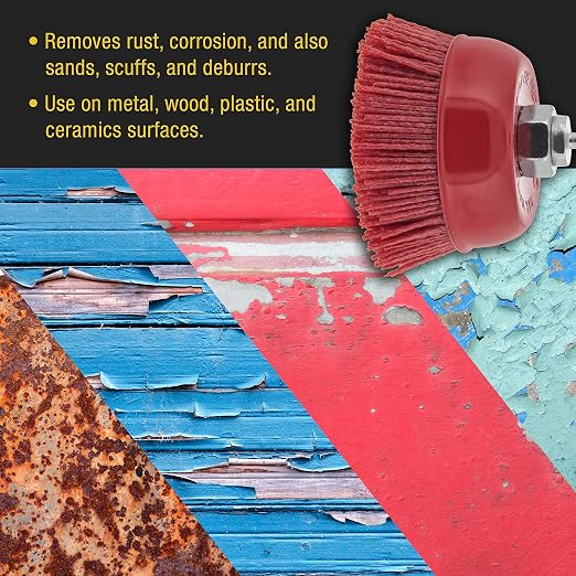 Dura-Gold 4" Abrasive Filament Nylon Bristle Cup Brush - Image 5