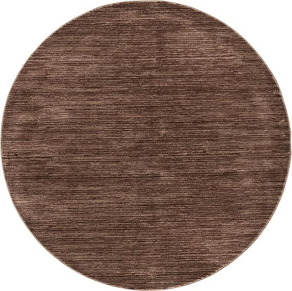 SAFAVIEH Vision Collection Area Rug - 8' Round, Brown, Modern Ombre Design, Non-Shedding & Easy to Clean, Ideal for Living Room, Bedroom, Dining Space (VSN606E)