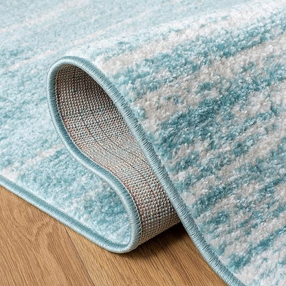 SAFAVIEH Adirondack Collection Runner Rug - 2'6" x 6', Aqua & Ivory, Modern Ombre Design, Non Shedding & Easy to Clean, Ideal for Hallway, Foyer, Kitchen, Entryway, Bedroom (ADR113J)