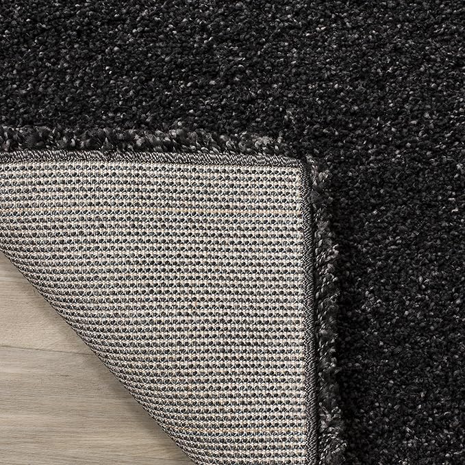 SAFAVIEH Milan Shag Collection Runner Rug - 2' x 14', Dark Grey, Solid Design, Non-Shedding & Easy Care, 2-inch Thick Ideal for High Traffic Areas in Living Room, Bedroom (SG180-8484)