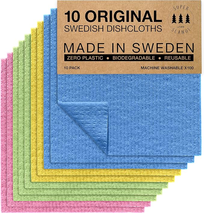 SUPERSCANDI 10 Pack Reusable Cleaning Cloths by SUPERSCANDI