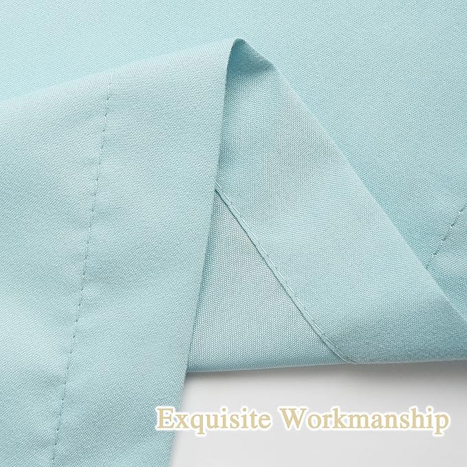 Spa Blue Ruffle Shower Curtain, Vintage Handcrafted Bow Tie Bath Curtain - Image 5