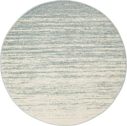 SAFAVIEH Adirondack Collection Area Rug - 9' Round, Slate & Cream, Modern Ombre Design, Non Shedding & Easy to Clean, Ideal for Living Room, Bedroom, Office, Dining Space (ADR113T)