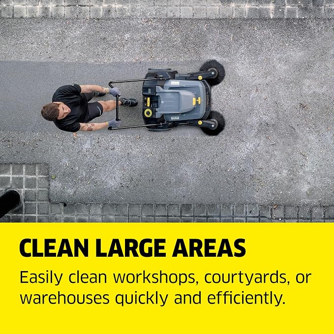Kärcher Pro Walk Behind Outdoor Push Sweeper, KM 70/30 C Bp 2SB, Battery Powered - Image 3