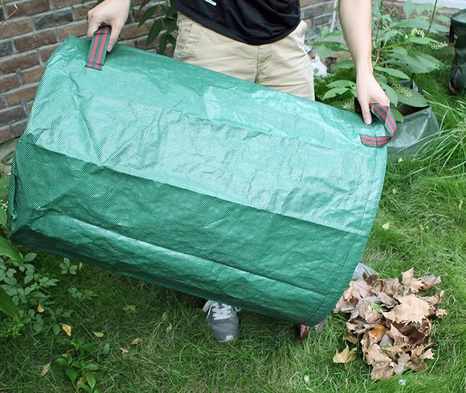 Gardzen 3-Pack 32 Gallon Yard Waste Bags, Reusable Heavy Duty Collapsible - Image 6