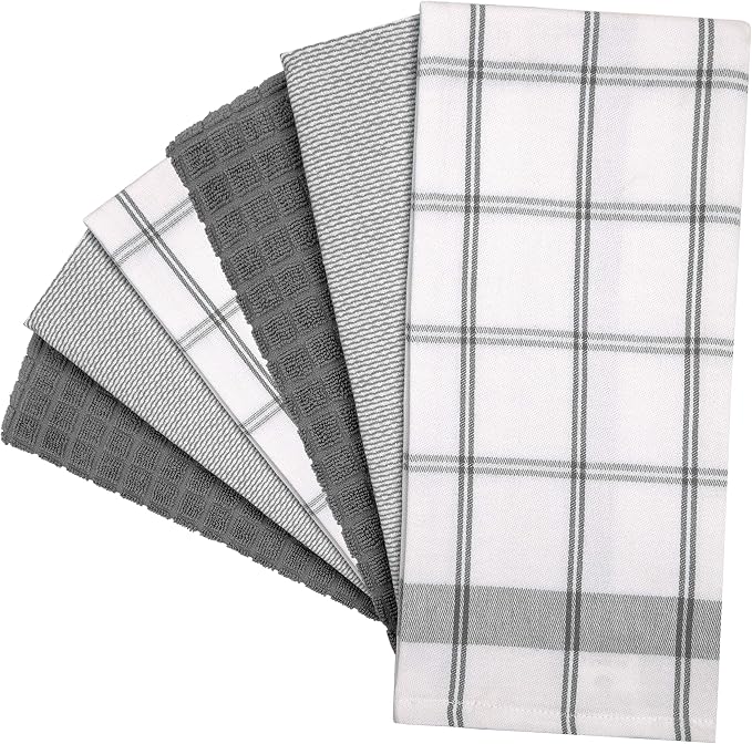 Premium Kitchen Towels | Large Cotton Dish Towels | Flat & Terry Highly - Image 3