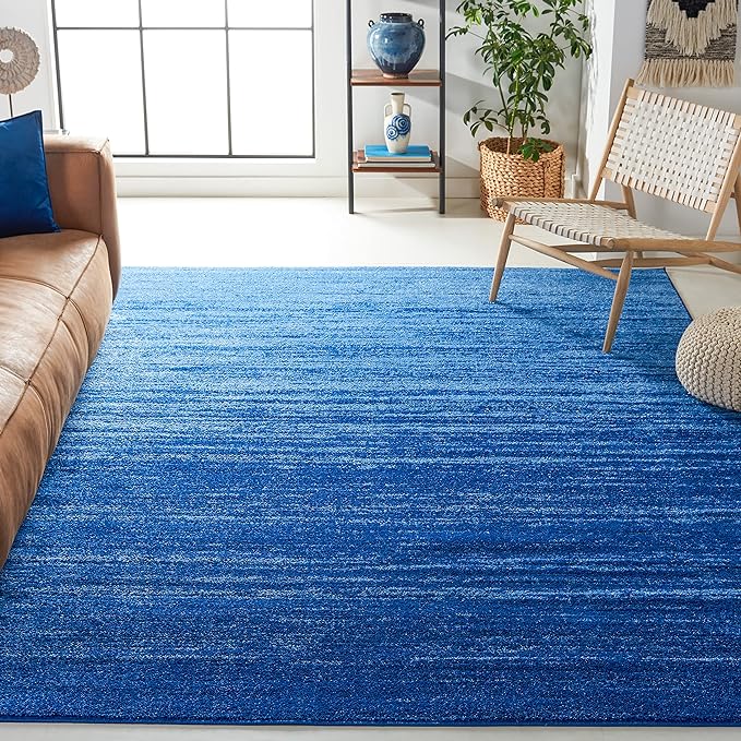 SAFAVIEH Area Rug 8x10 - Adirondack Collection - Large - Light Blue & Dark Blue, Modern Ombre Design, Non Shedding & Easy to Clean, Ideal for Living Room, Bedroom, Office, Dining Space (ADR113F)