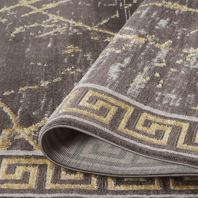GLORY RUGS Area Rugs Marble 5x7 Brown Gold Carpet Modern Abstract Rug Living Room Dining Bedroom Rug