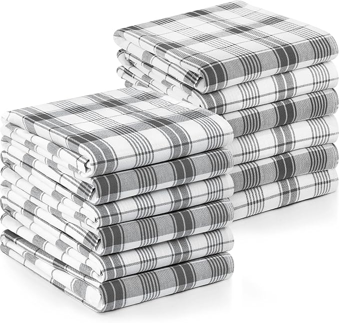 Utopia Towels Grey & White Dish Towels 100% Ring Spun Cotton Highly Absorbent & by UTOPIATOWELS