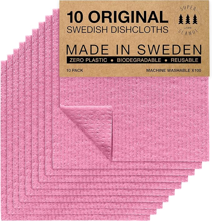 SUPERSCANDI 10 Pack Swedish Dishcloths by SUPERSCANDI