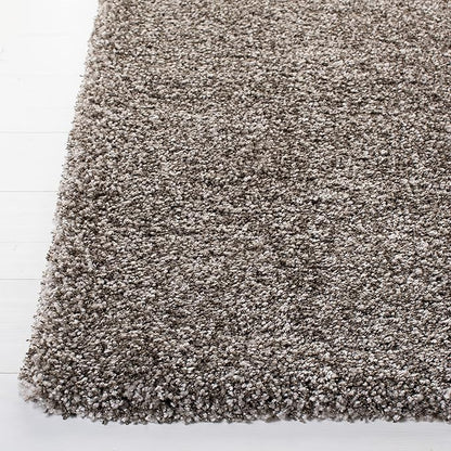 SAFAVIEH Milan Shag Collection Area Rug - 7' Square, Grey, Solid Design, Non-Shedding & Easy Care, 2-inch Thick Ideal for High Traffic Areas in Living Room, Bedroom (SG180-8080)