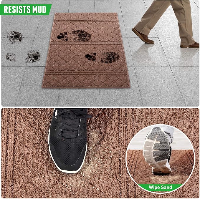 REFETONE Indoor Doormat, Front Back Door Mat 24"x36" Rubber Backing Non Slip - Image 3