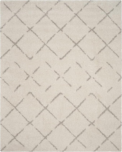 SAFAVIEH Area Rug 10x14 - Arizona Shag Collection - Large - Ivory & Beige, Moroccan Boho Design, Non-Shedding & Easy to Clean, Ideal for Living Room, Bedroom, Dining Space (ASG743A)
