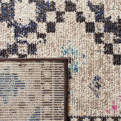 SAFAVIEH Area Rug 8x10 - Madison Collection - Large - Black & Yellow, Boho Diamond Distressed Design, Non-Shedding & Easy Cleaning, Ideal for Living Room, Bedroom, Office, Dining Space (MAD418Z)
