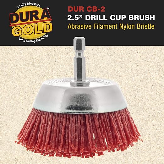 Dura-Gold 2.5" Abrasive Filament Nylon Bristle Cup Brush - Image 2