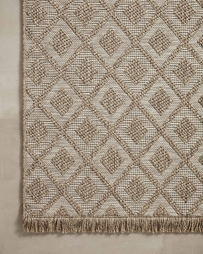 Loloi Dawn Collection Indoor/Outdoor DAW-07 Light Brown 8'-10" x 12'-2" Area Rug