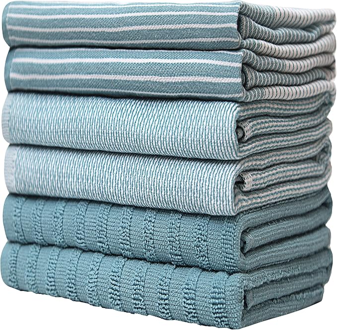 Premium Kitchen Towels | Large Cotton Dish Towels | Flat & Terry Highly - Image 6