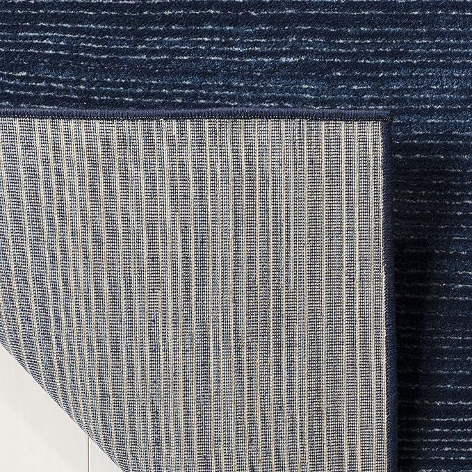 SAFAVIEH Vision Collection Area Rug - 10' Round, Navy, Modern Ombre Design, Non-Shedding & Easy to Clean, Ideal for Living Room, Bedroom, Dining Space (VSN606N)
