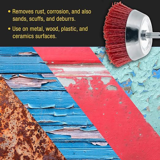 Dura-Gold 2.5" Abrasive Filament Nylon Bristle Cup Brush - Image 5