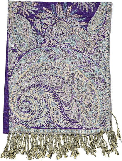 Achillea Big Paisley Pashmina Shawl Wrap for Women – Elegant Scarf for Weddings, Evening Dresses, Festivals & Daily Wear