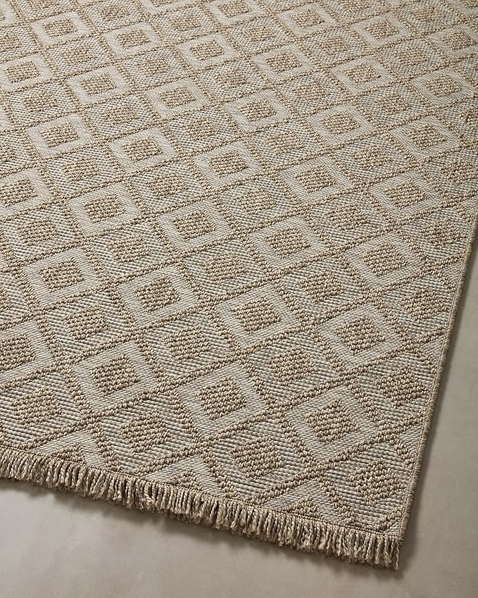 Loloi Dawn Collection Indoor/Outdoor DAW-07 Light Brown 8'-10" x 12'-2" Area Rug