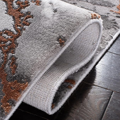 SAFAVIEH Craft Collection 2'3" x 8' Grey/Orange CFT877P Modern Abstract Non-Shedding Entryway Foyer Living Room Bedroom Kitchen Runner Rug