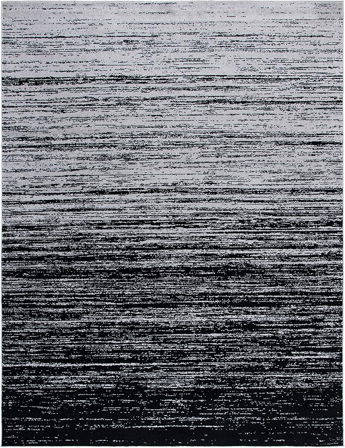 SAFAVIEH Area Rug 10x14 - Adirondack Collection - Large - Silver & Black, Modern Ombre Design, Non Shedding & Easy to Clean, Ideal for Living Room, Bedroom, Office, Dining Space (ADR113A)