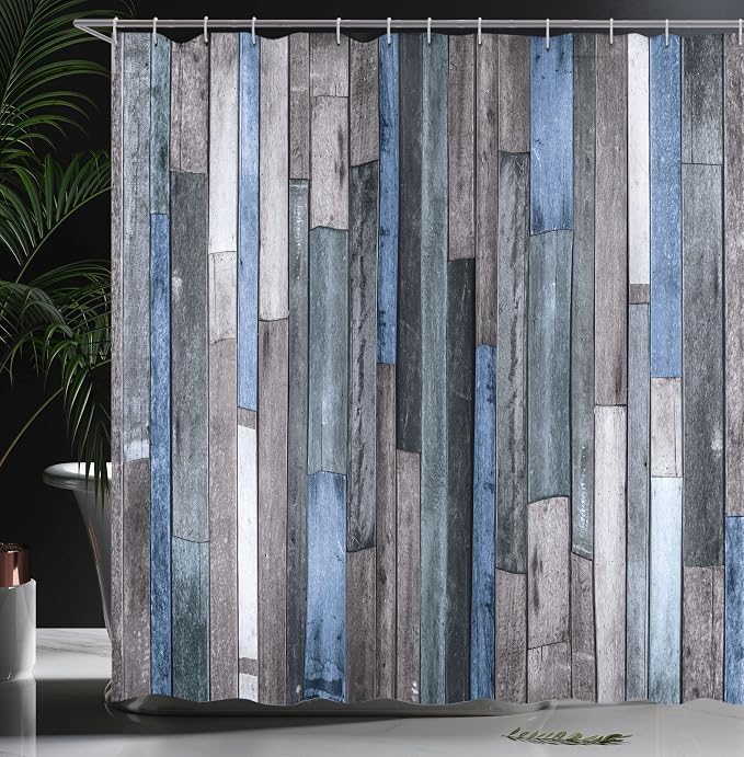 Ambesonne Wooden Print Country Home Farmhouse Shower Curtain, Cloth Hotel - Image 3