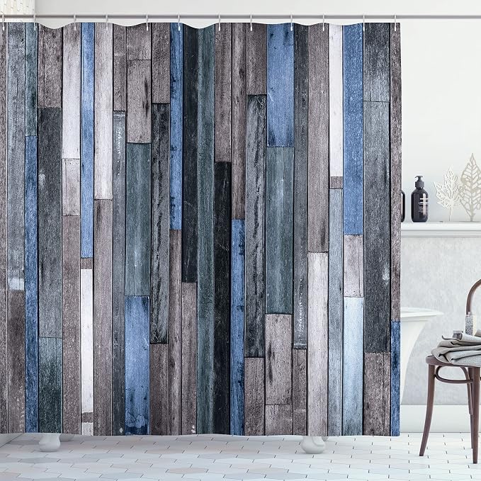 Ambesonne Wooden Print Country Home Farmhouse Shower Curtain, Cloth Hotel by Ambesonne