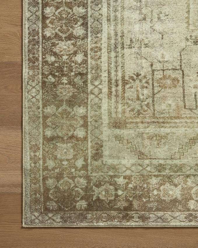 Loloi Magnolia Home by Joanna Gaines Banks Collection BAN-06 Natural/Granite 3'-6" x 5'-6" .13" Pile Height, Machine Washable, Accent Rug