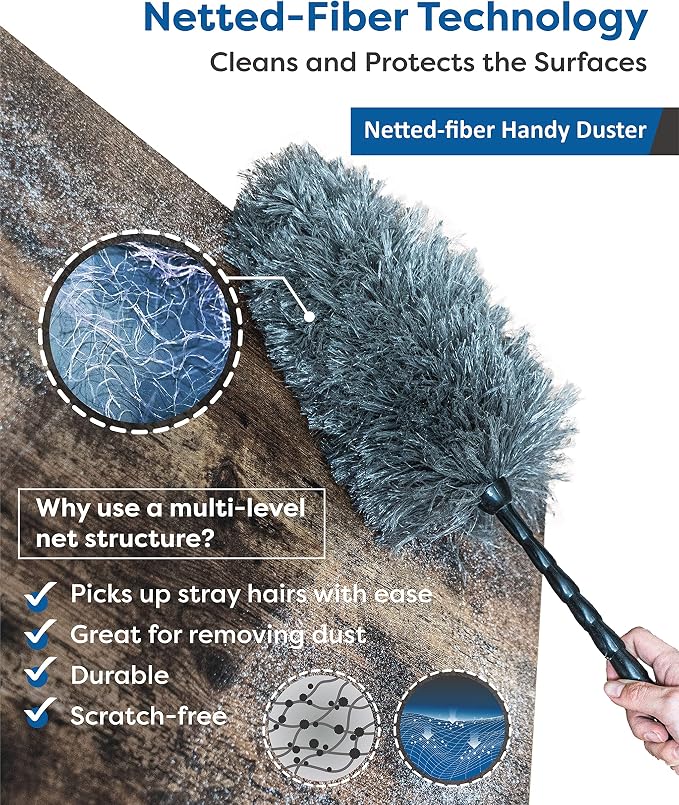 Feather Duster Kit with 5.6ft Extension Pole, 4 Dusting Brush - Image 3