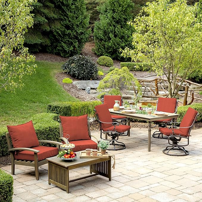 Arden Performance Outdoor Deep Seat Set, 24 x 24, Rain-Proof, Fade Resistant, Deep Seat Bottom and Back Cushion Sedona Plain Weave Olefin