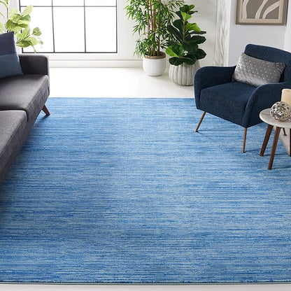 SAFAVIEH Vision Collection Area Rug - 5' Square, Blue, Modern Ombre Design, Non-Shedding & Easy to Clean, Ideal for Living Room, Bedroom, Dining Space (VSN606M)